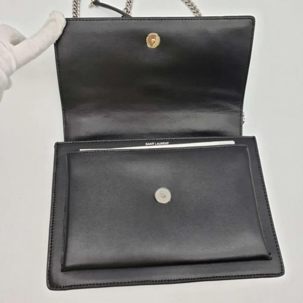 100% Authentic YSL Yves Saint Laurent Sunset Medium Leather Shoulder Bag - Picture 9 of 16